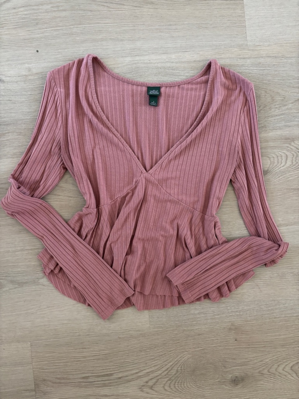 Wild fable Dusty Rose Ribbed Long Sleeve Top